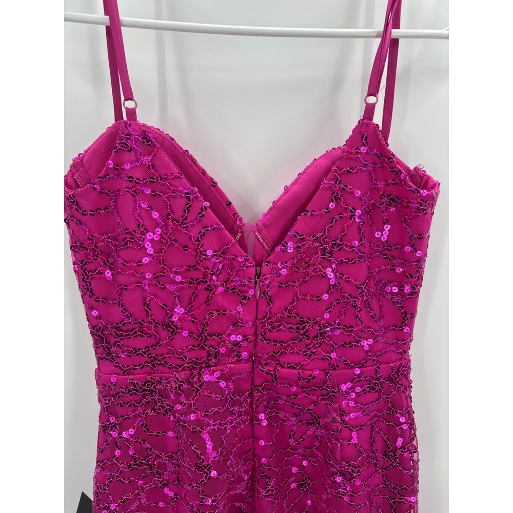 Lulus Magnificent Allure Hot Pink Sequin Corset Mini Dress XXS  Bodycon - Picture 9 of 13